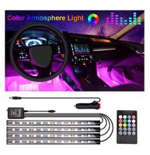 Car LED Strip Light 7 Multicolor Interior RGB Under Dash Lighting Waterproof Kit